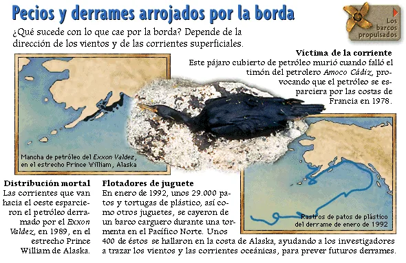 Pecios y derrames arrojados por la borda
