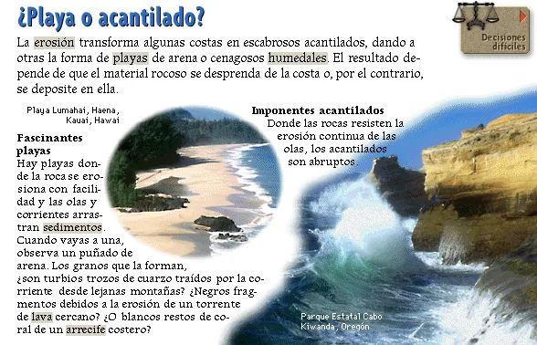 ¿Playa o acantilado?