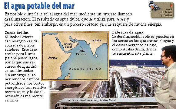 El agua potable del mar