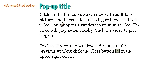 Pop-up title
